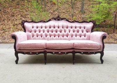 Pink Velvet Victorian Couch