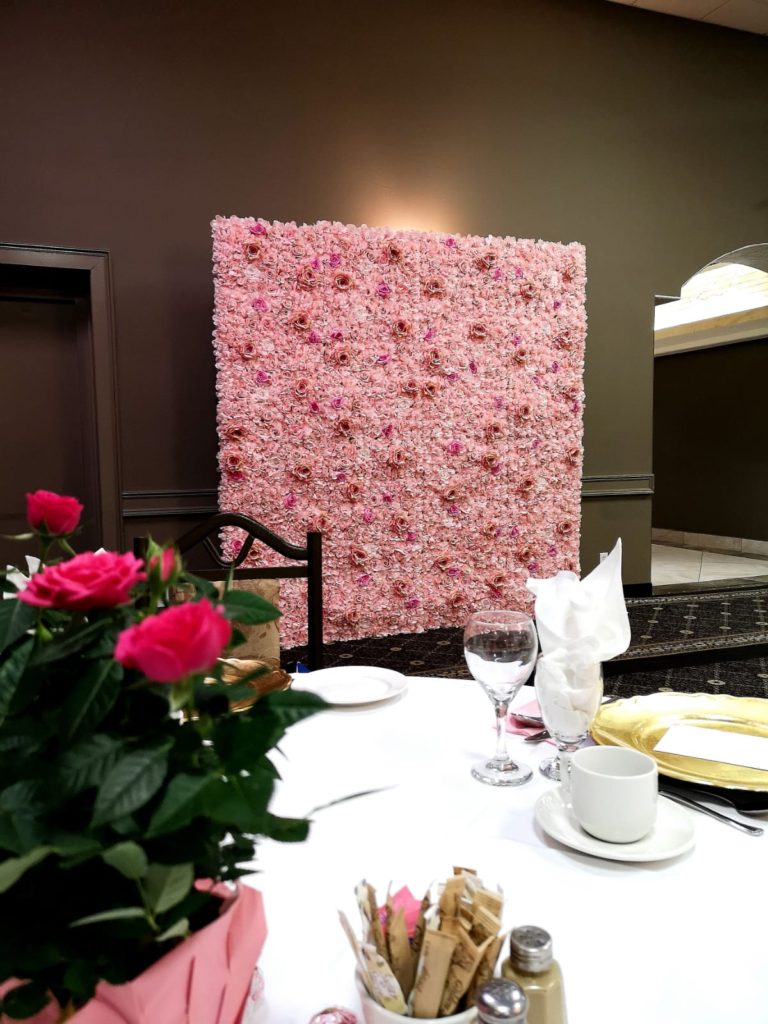 Toronto Pink Flower Wall Rentals for wedding decor and wedding backdrops. 