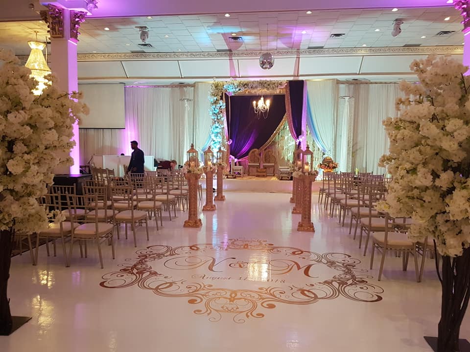 sagan banquet hall set up as a wedding ceremony in mississauga. 