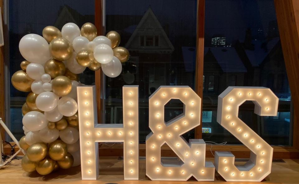 wedding decorations light up letter rentals toronto 