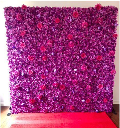 Purple Flower wall rental in Richmond Hill for Baby Shower