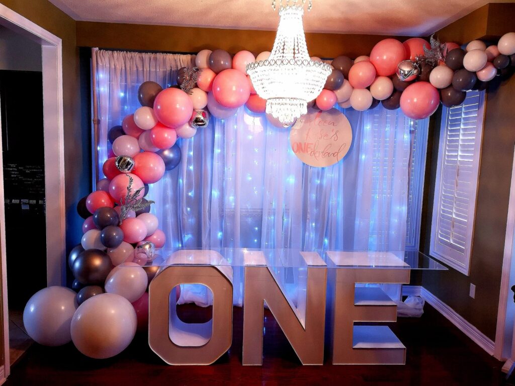 marquee letters and balloon decor